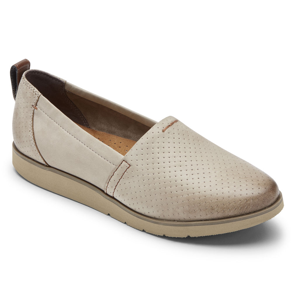 Rockport Singapore Womens Slip-On - Cobb Hill Laci Beige - MG1790642